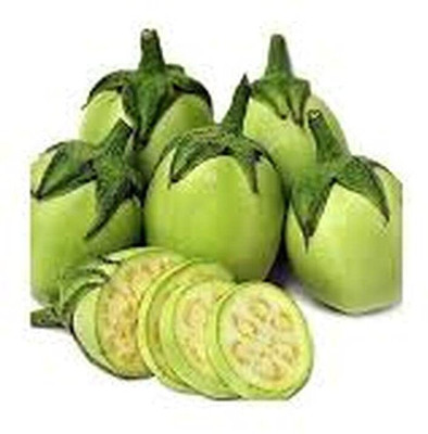 Aywal Brinjal Green Round Eggplant Hybrid Seed(100 per packet)