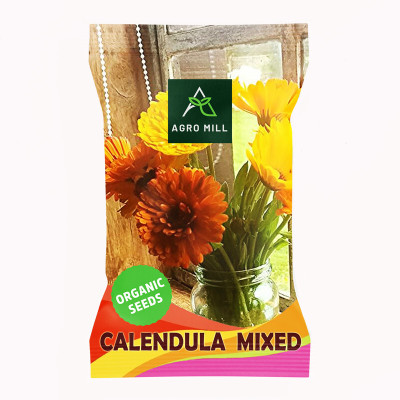 AGRO MILL CALENDULA/POT MARIGOLD/GOLD BLOOM/HOLLIGOLD/MARY BUD MIXED FLOWER Seed(50 per packet)