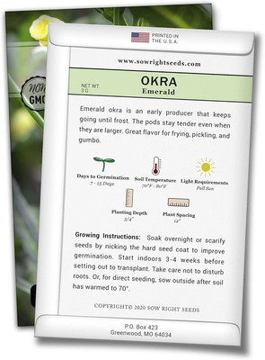 Qualtivate LXI-465 Emerald Okra Seeds Seed(100 per packet)