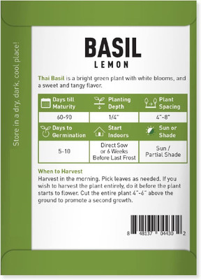 WILLVINE VVI-51 Lemon Sweet Basil Herb Seeds Seed(1000 per packet)