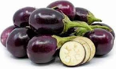 fixeded THE ENIGMATIC TALE OF THE BLACK ROUND BRINJAL SEEDS & PLANT Seed(50 per packet)