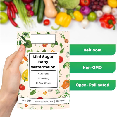 Biosnyg Heirloom Mini Sugar Baby Watermelon Seeds For Kitchen Gardening-(100 Seeds) Seed(100 per packet)