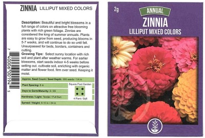 Biosnyg Zinnia Flower Garden Seeds - Lilliput Mix[100 Seeds] Seed(100 per packet)