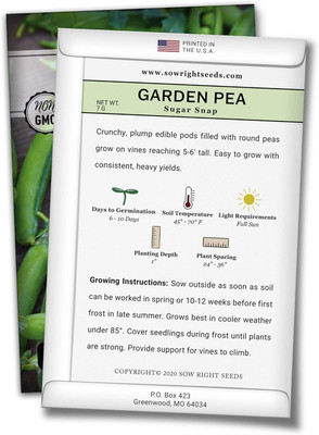 Qualtivate RES-7A Sugar Snap Pea Seeds Seed(200 per packet)