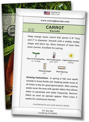 CYBEXIS LX-98 - Kuroda Carrot - (2250 Seeds) Seed(2250 per packet)