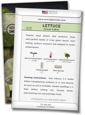Qualtivate GBPT-6A Great Lakes Iceburg Lettuce Seed Seed(300 per packet)