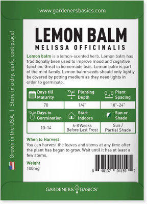 VibeX ® XXL-612 Lemon Balm Seeds(Melissa Officinalis) Seed(200 per packet)