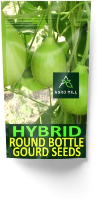 AGRO MILL ORGANIC ROUND BOTTLE GOURD/GOL LAUKI GHIYA DOODHI HYBRID F1 PREMIUM QUALITY Seed(5 g)