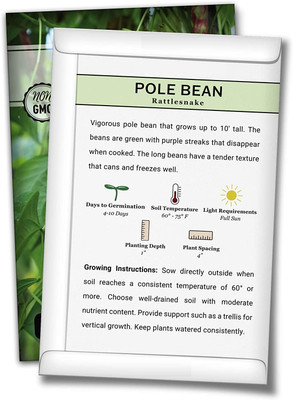 WILLVINE ® Rattlesnake Pole Bean Seeds Seed(2500 per packet)