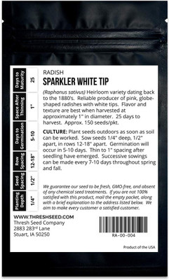 Qualtivate PUA-6A Sparkler White Tip Radish Seed(300 per packet)