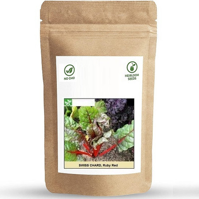 Biosnyg Ruby Red Swiss Chard[500 Seeds] Seed(500 per packet)