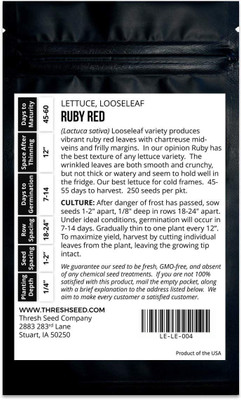 CYBEXIS XLR-74 - Ruby Red Lettuce - (450 Seeds) Seed(450 per packet)