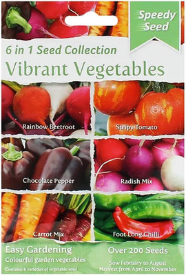 CYBEXIS 6 in 1 Vegetable Seed Collection for Easy Gardening (6 in 1 Vibrant Vegetables) Seed(10 g)