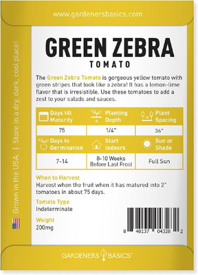 Qualtivate PUA-9A Green Zebra Tomato Seed(300 per packet)