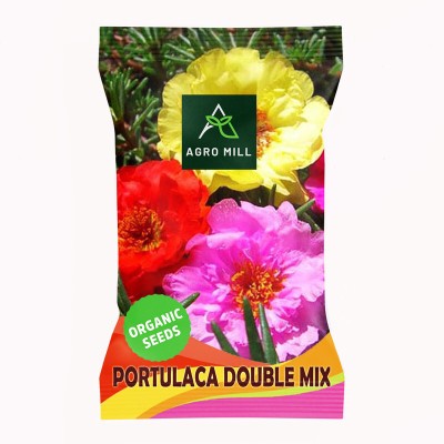 AGRO MILL PORTULACA/GRANDIFLORA/MOSS ROSE/SUN ROSE/ROCK ROSE MULTIFLORA DOUBLE MIX FLOWER Seed(50 per packet)