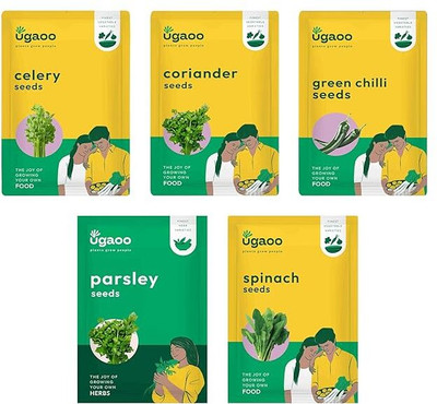 UGAOO Indian Greens Bundle of 5 Packet Seed(1 per packet)