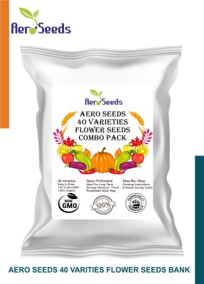 Aero Seeds 40 Variety Of Flower Seeds Combo Pack With Instruction Manual Seed(40 per packet)
