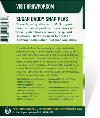 Qualtivate ICRA6-A Snap Pea (Sugar Daddy) Seed(200 per packet)