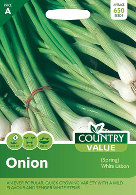 Biosnyg Non GMO White Lisbon Spring Onion Seeds For Planting-(3000 Seeds) Seed(3000 per packet)