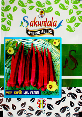 Sakuntala Hybrid Seeds Red Ladies Finger Seeds Lal Vendi Seeds Red Vendi Seeds Red Ladiesfinger Hybrid Seed(200 per packet)