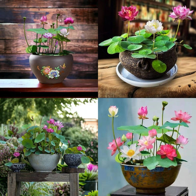 ibains Japanese lotus bij 7 Seed(7 per packet)