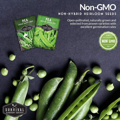 Qualtivate HYB-8A Oregon Sugar Pod II Pea & Sugar Daddy Snap Pea Seed(200 per packet)