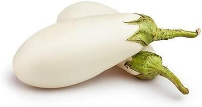 KNESSiN F1 Hybrid Eggplant White Brinjal Vegetable (400 Seeds) Seed(400 per packet)
