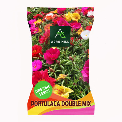 AGRO MILL PORTULACA/GRANDIFLORA/MOSS ROSE/SUN ROSE/ROCK ROSE MULTIFLORA DOUBLE MIX FLOWER Seed(50 per packet)