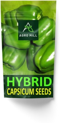 AGRO MILL HYBRID F1 PREMIUM QUALITY CAPSICUM/SHIMLA MIRCH FOR HOME KITCHEN GARDEN Seed(30 per packet)