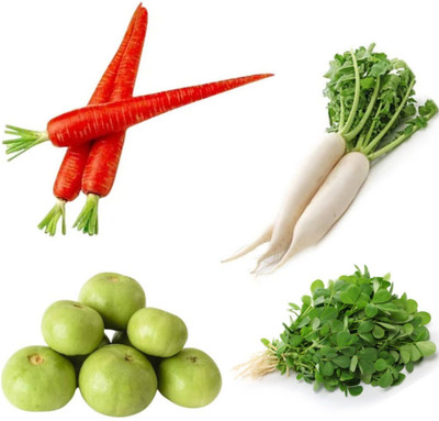 PSAgroinput GAJAR-MOLI-TINDA-Methi pack of 4 Seed(100 g)