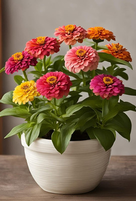 SeedsVally Zinnia Double Flower Seeds For your GARDEN Seed(100 per packet)