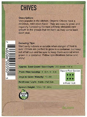 CYBEXIS Organic Herb Seed Chives700 Seeds Seed(700 per packet)