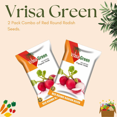 Vrisa Green Grow Fresh and Tangy Round Radishes with These Easy-to-Sow Seeds Seed(2 per packet)