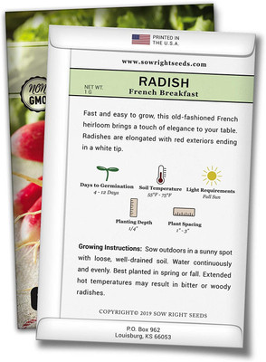 VibeX NBIR-8 - French Breakfast Radish - (250 Seeds) Seed(250 per packet)