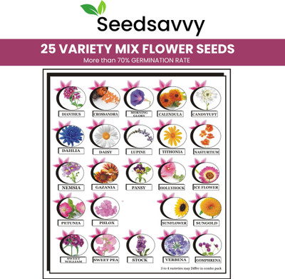 Seedsavvy Mix Flower Seeds Seed(25 per packet)