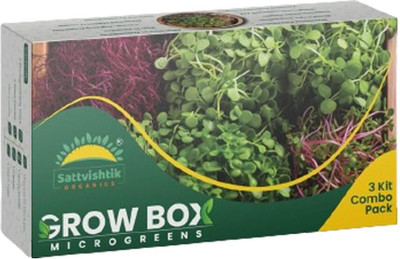 SATTVAMRIT Calorie Crunch Combo (Cabbage, Mat Bean, Radish) Kit, DIY Microgreens Kit Seed(3 per packet)