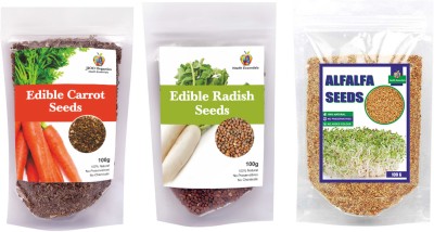 Jioo Organics Carrot Seeds, Raddish Seed, Alfalfa Seed(3 per packet)