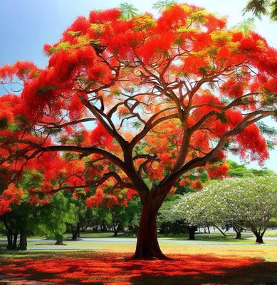 Garden Basket Hubb Gulmohar Seeds/Ornamental tree seed/Avenue Tree seed/Delonix regia seed Seed(488 per packet)