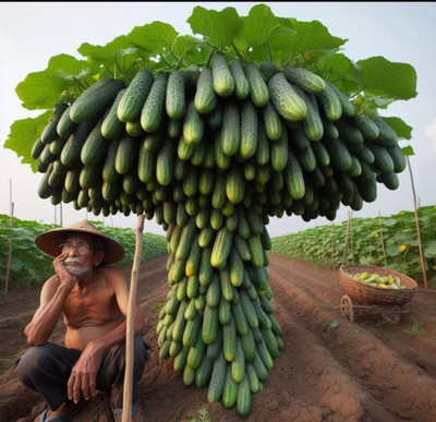 HYBRID 10g hybrid cucumber seeds highest yield variety early fruiting very testy Seed(1 per packet)