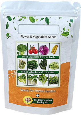 CYBEXIS Vegetables & Herbs Combo 12 Varieties(1500+) Seed(10 g)