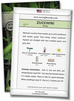 CYBEXIS VXI-36 - Grey Zucchini for Planting - (75 Seeds) Seed(75 per packet)