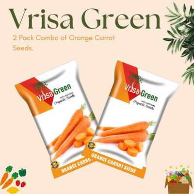 Vrisa Green Orange Carrot Seeds for Sweet and Nutritious Harvests Seed(2 per packet)