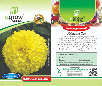GARDENIFY INIDA GARDENIFY INIDAYELLOWMARIGOLD,ORANGE MARIGOLD SEEDS & PLANT Seed(20 per packet)