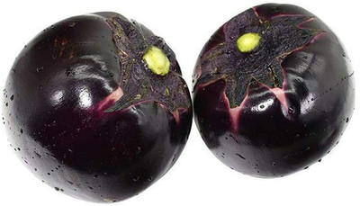 CYBEXIS Deep Purple Epidermis Shiny Circular Shape Eggplant 2400 Seeds Seed(2400 per packet)
