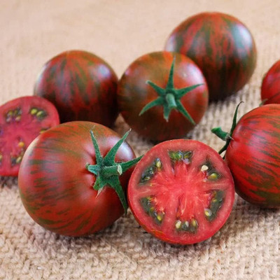 KNESSiN Heat Tolerant Purple Zebra Cherry Tomato Seeds For Growing - (400 Seeds) Seed(400 per packet)