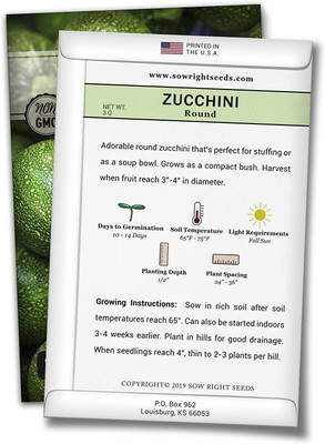 VibeX XLL-52 - Round Zucchini - (675 Seeds) Seed(675 per packet)