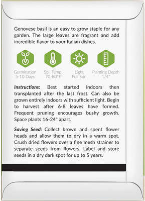 Qualtivate LX-108 Basil, Sweet Genovese Seed(1000 per packet)