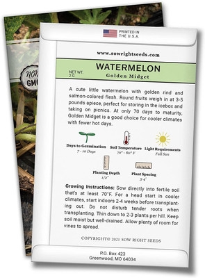 CYBEXIS XLR-6 - Golden Midget Watermelon - (150 Seeds) Seed(150 per packet)