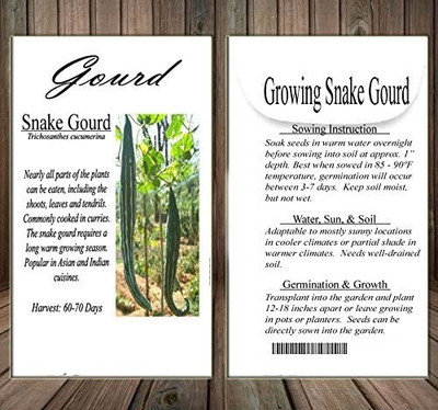 Qualtivate PUAS-1A Snake Gourd (Green Long) Seed(25 per packet)