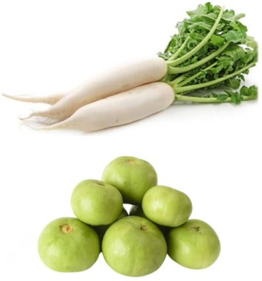 Garden Basket Hubb Radish (Moli) INDIAN ROUDN GOURD(TINDA) Seed(100 g)